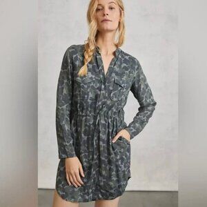 Cloth and Stone Anthropologie Nina Camo Shirtdress XS